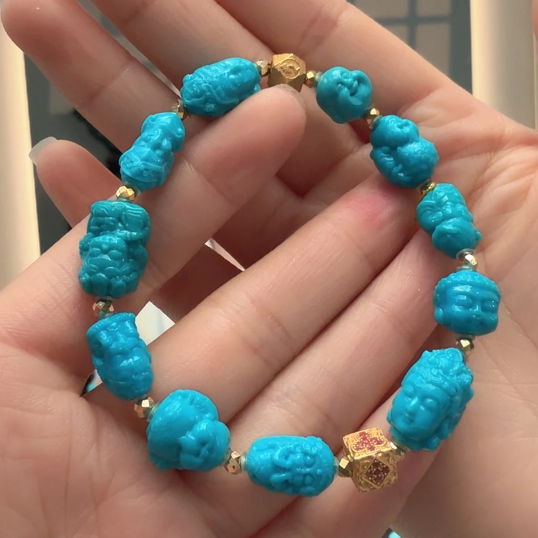 绿松石18K金镶嵌颈饰