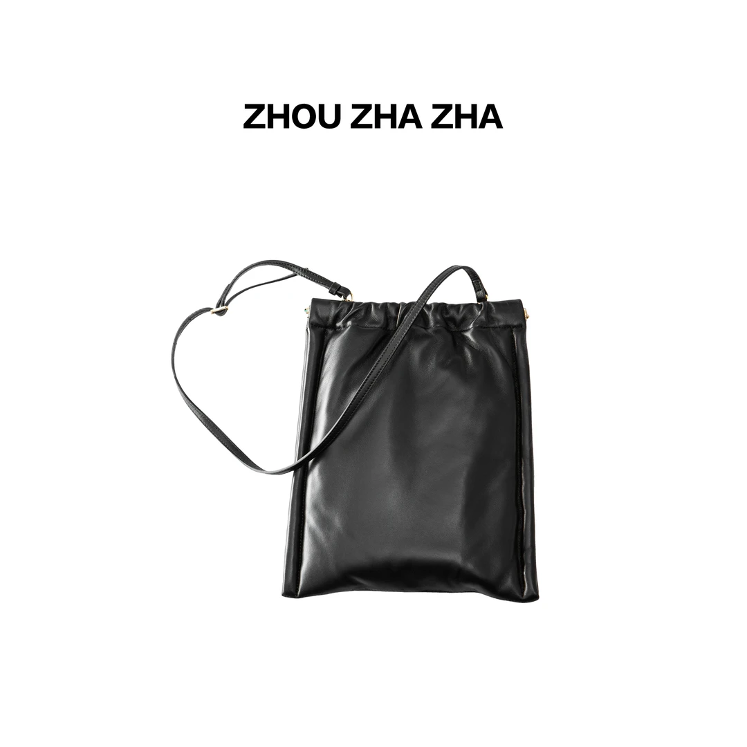 【周炸炸】头层羊皮 高级设计感简约单肩包#254416