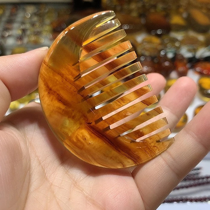琥珀未镶嵌裸石梳子