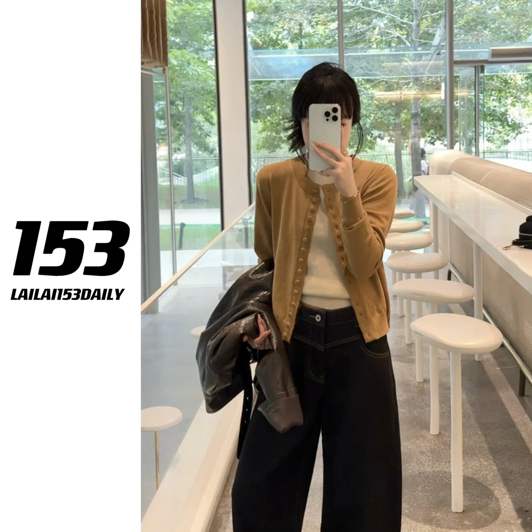 【153的日常】燕麦套装针织背心开衫上衣气质休闲百搭秋季25QZ9952