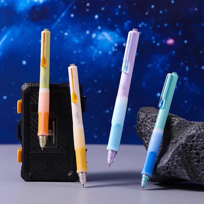 小白点两极反转0.5黑色按动笔高颜值学生用中性笔考试刷题双珠st