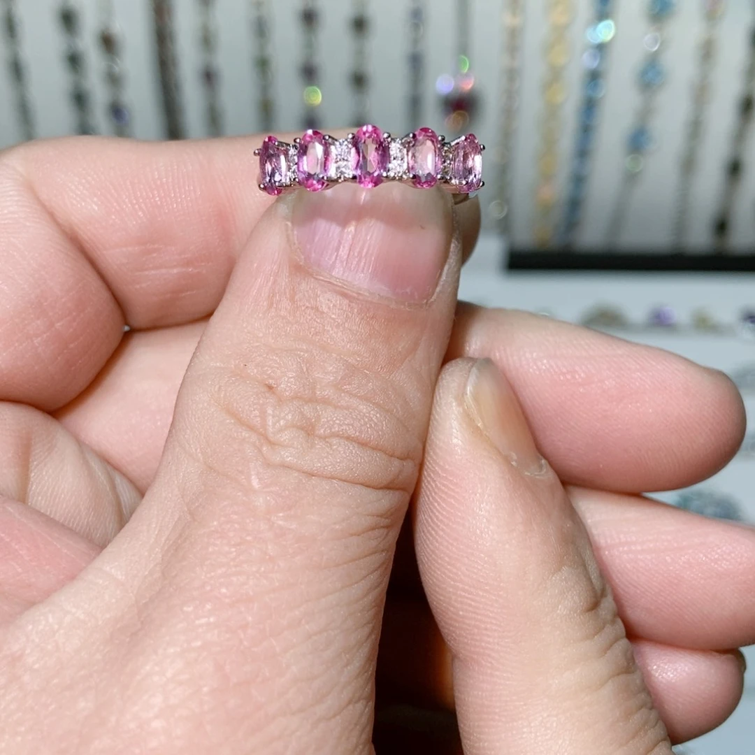 绿水晶戒指银S925镶嵌