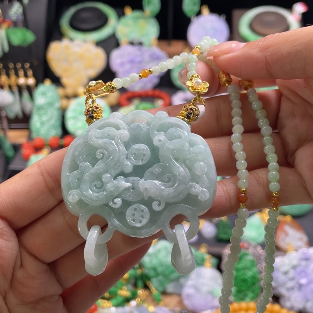 翡翠未镶嵌颈饰代编织