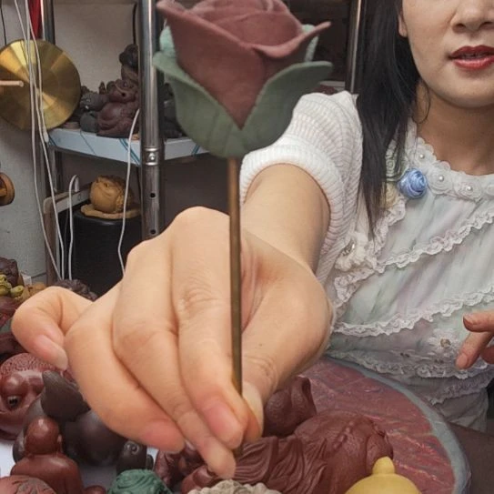 该***神宜兴紫砂紫泥花骨朵