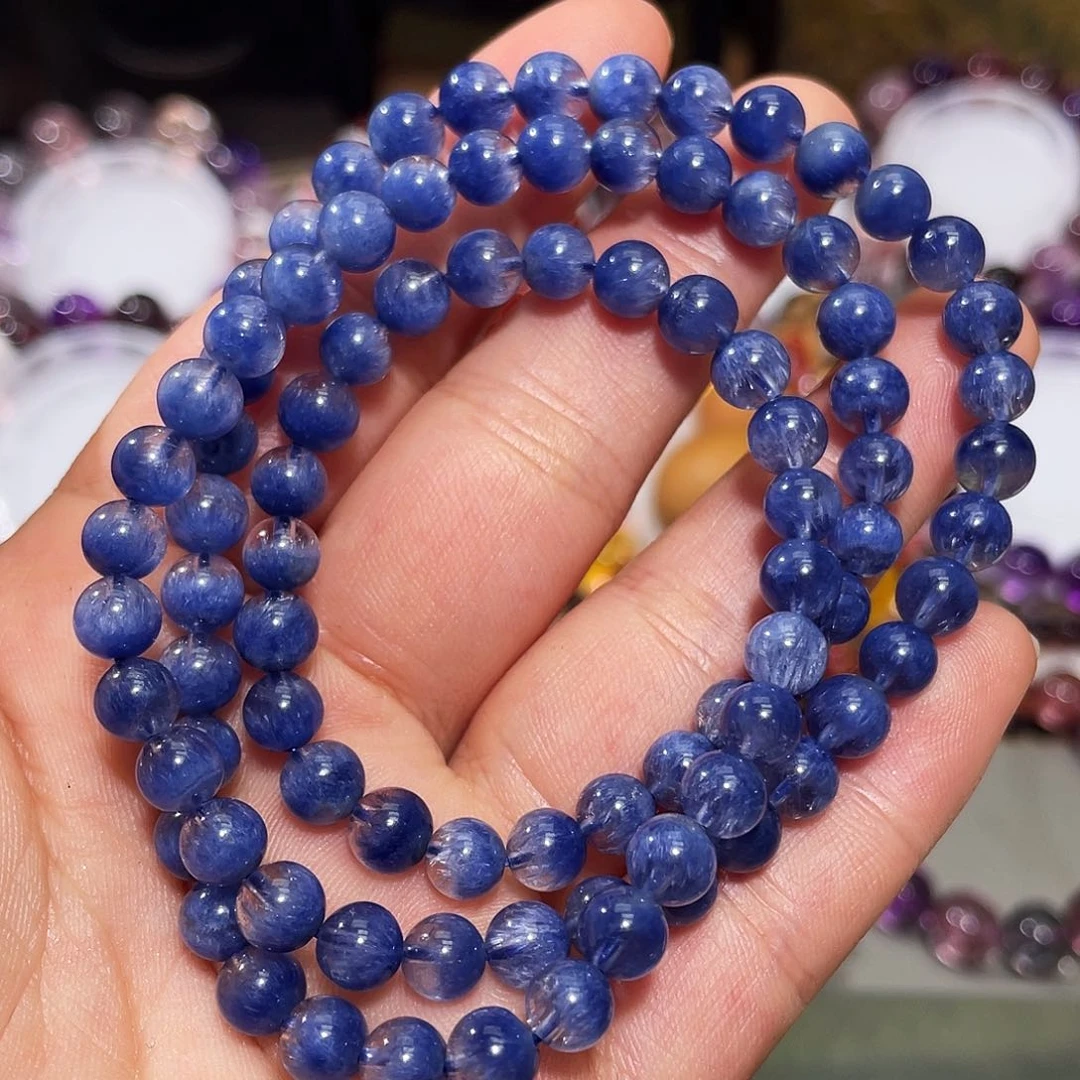 水晶手链未镶嵌蓝线6.4