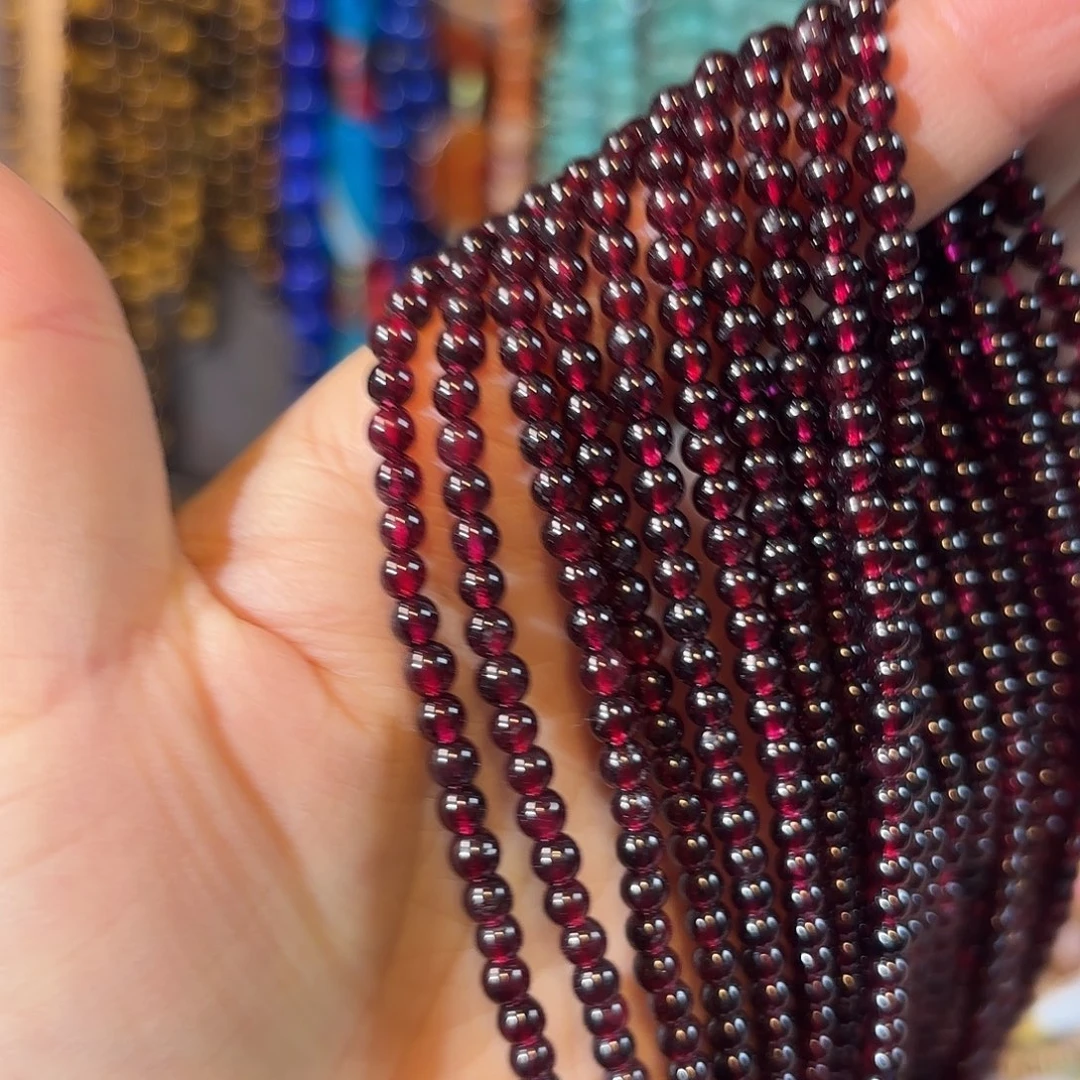 玛瑙/玉髓银S925镀金镶嵌珠宝半成品石榴石卡4一条