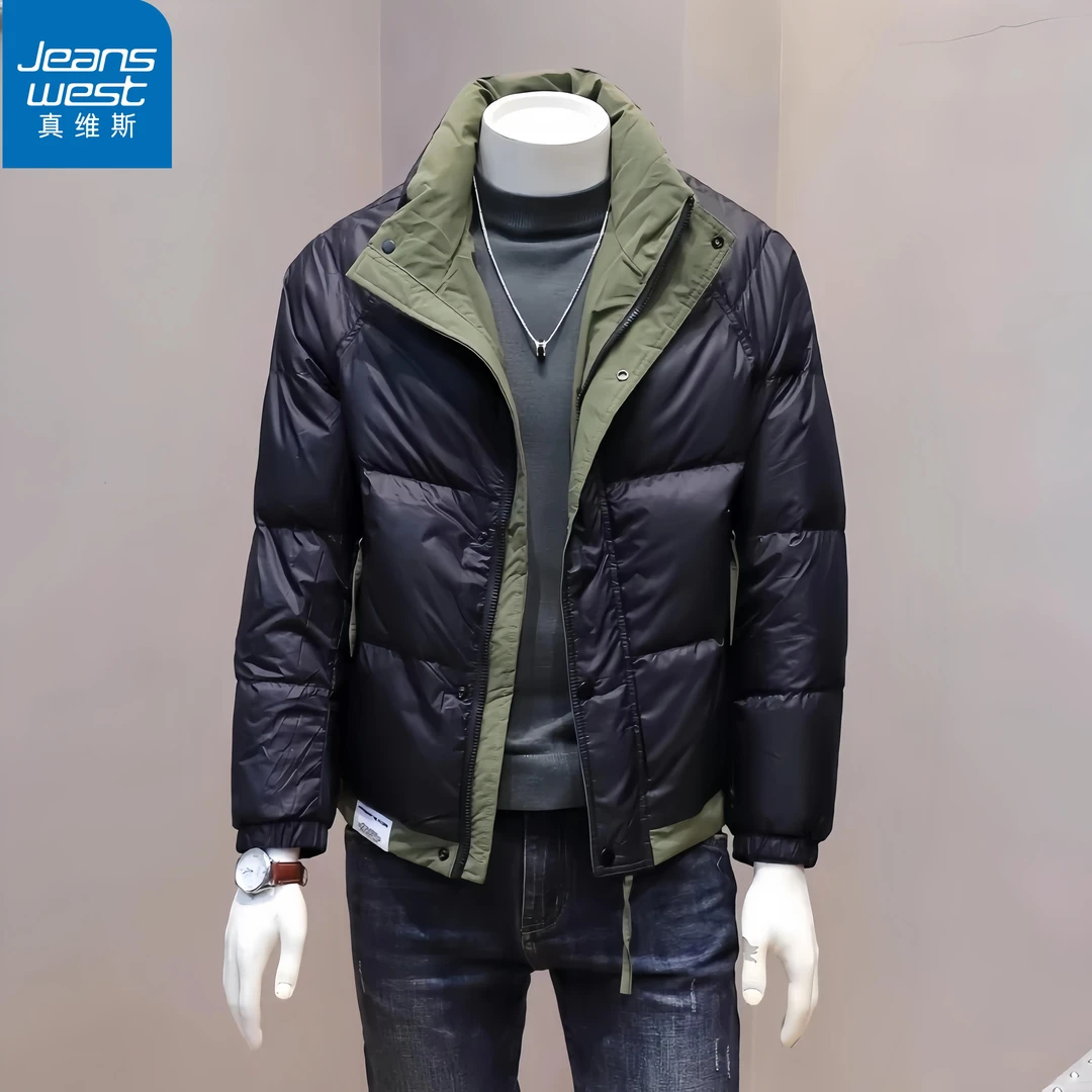 真维斯Jeanswest羽绒服男士冬季新款商务休闲加厚保暖夹克外套潮