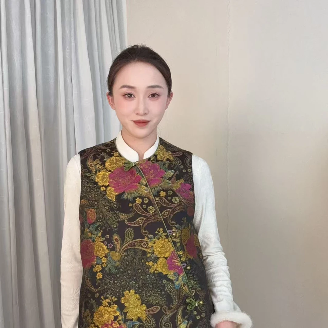 【幻彩牡丹】2025新款新中式国风织金宋锦马甲lqj-66