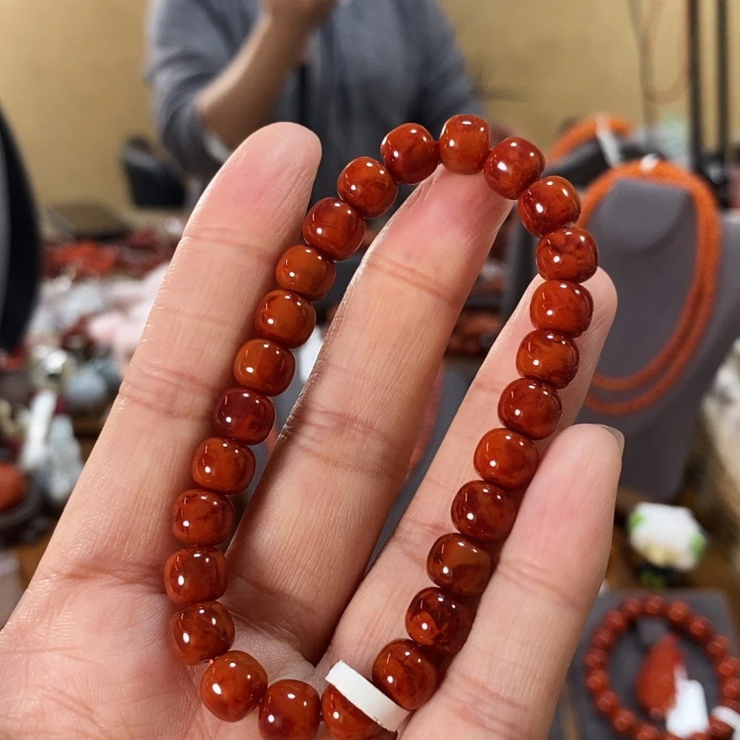 未镶嵌单圈8mm原矿南红玛瑙