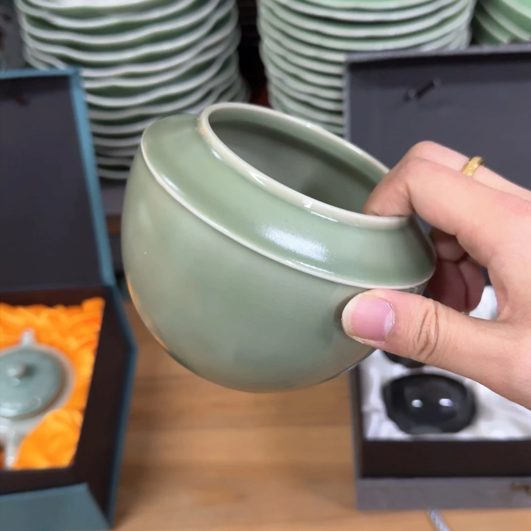 龙泉青瓷茶具微瑕6517