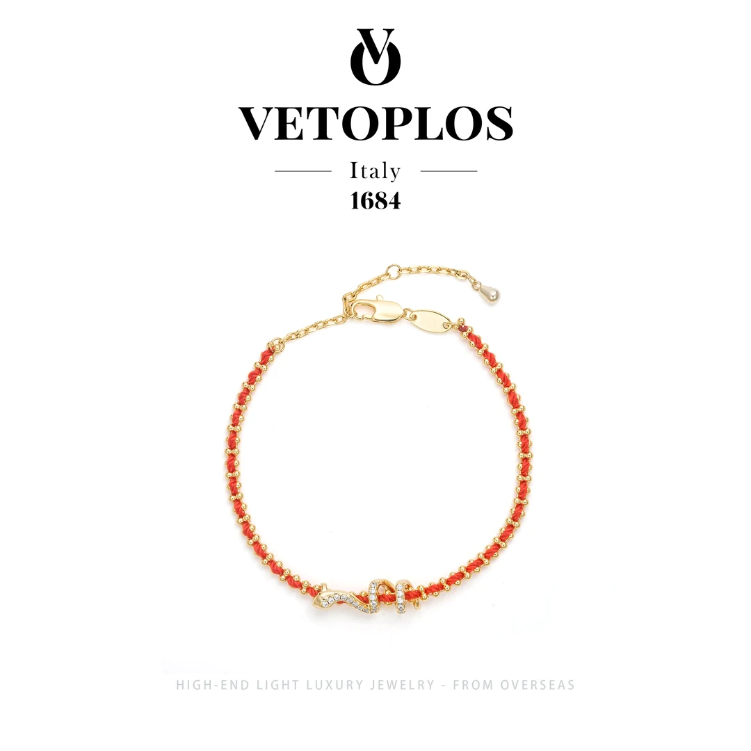 镀k金【金蛇纳福】Vetoplos古法传统手链F3269