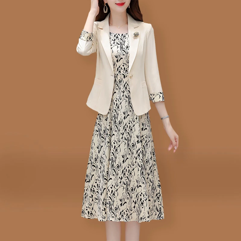 连衣裙女2025新款今年流行爆款高级感春季小个穿搭高端两件套装夏