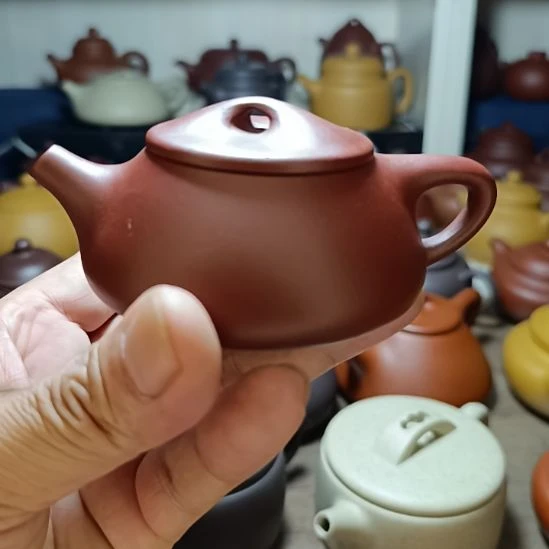 紫砂茶盘原矿红皮龙景舟石瓢130cc半手工