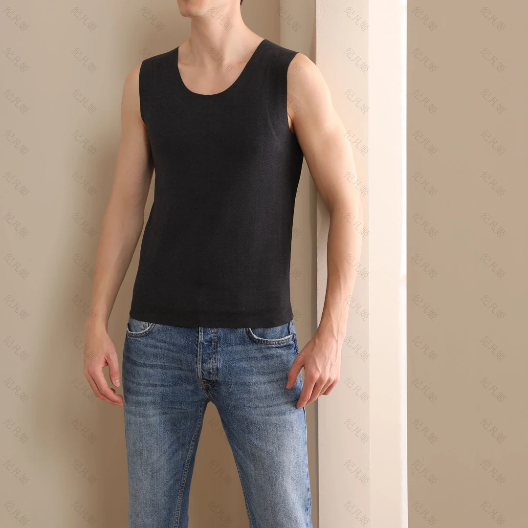 纪凡姬/5688-冬季男士无痕保暖打底贴片男款贴身背心