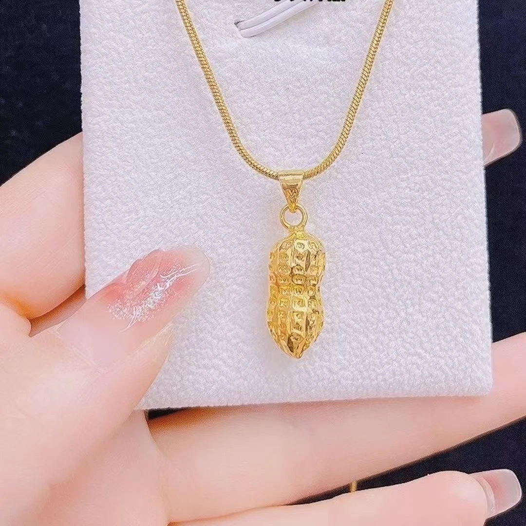 铜合金吊坠 日韩新款小花生女士小吊坠项链女款花生项链饰品