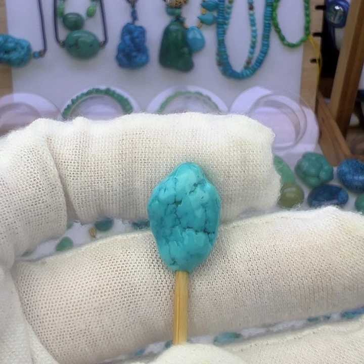 绿松石蓝料随行吊坠11.6mm兰