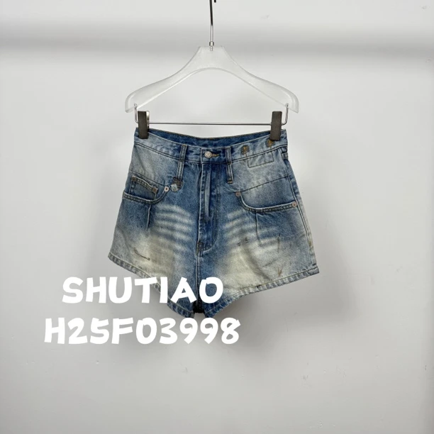 【SHUTIAO】2025夏季：新款小众设计款短裤H25F03998