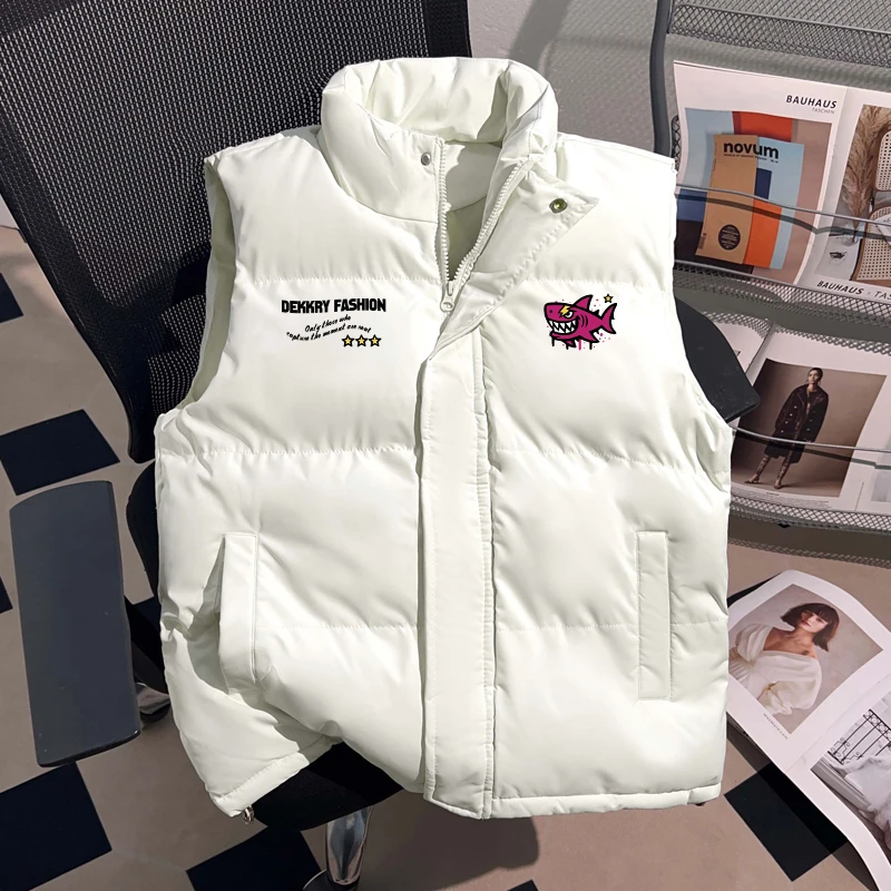 Dekkry潮牌个性休闲百搭加厚立领冬季棉袄棉服男女款马甲拉链外套