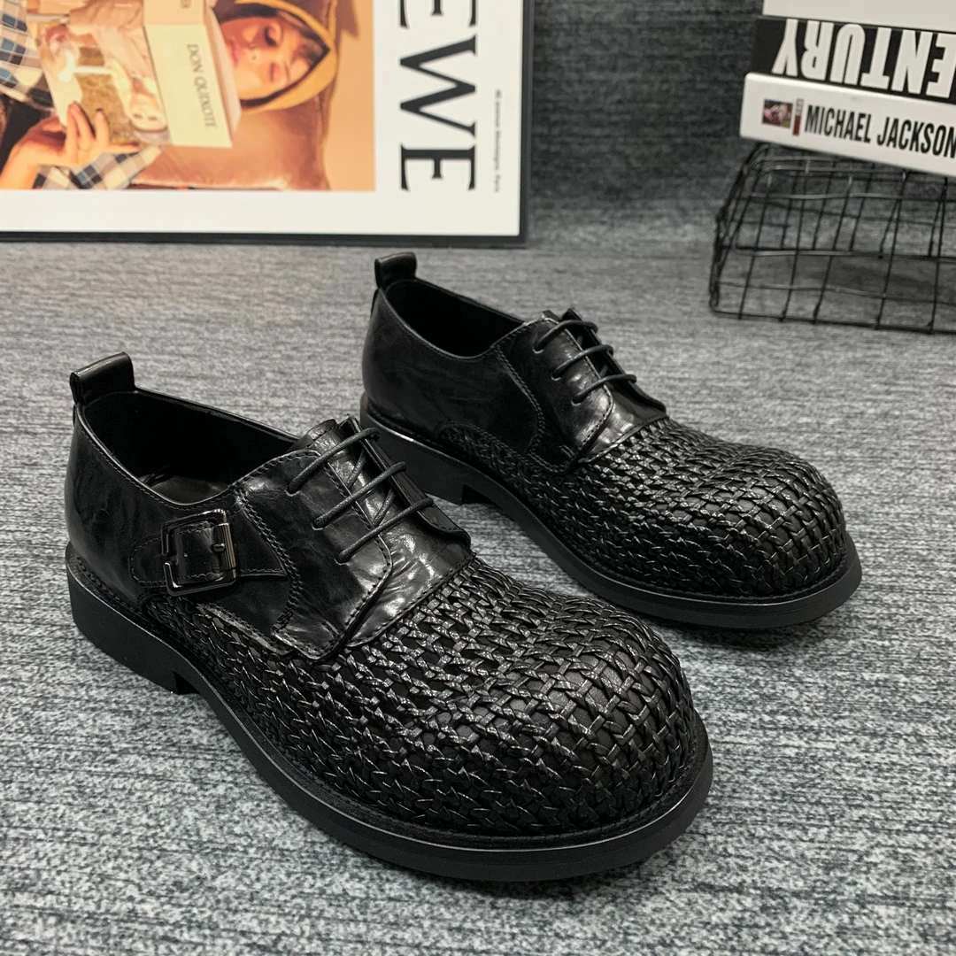 D2897欧货男士真皮时尚潮流透气镂空大头休闲商务男鞋