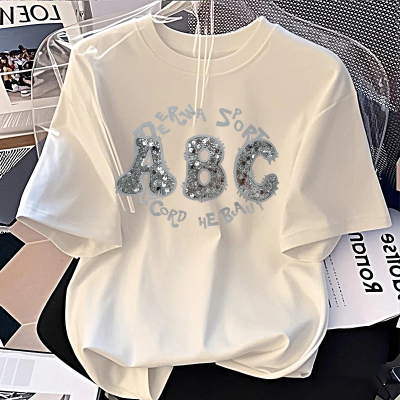 【6-3最新】2025纯棉男女同款纯棉T恤短袖t恤男女夏季ins潮宽松印花