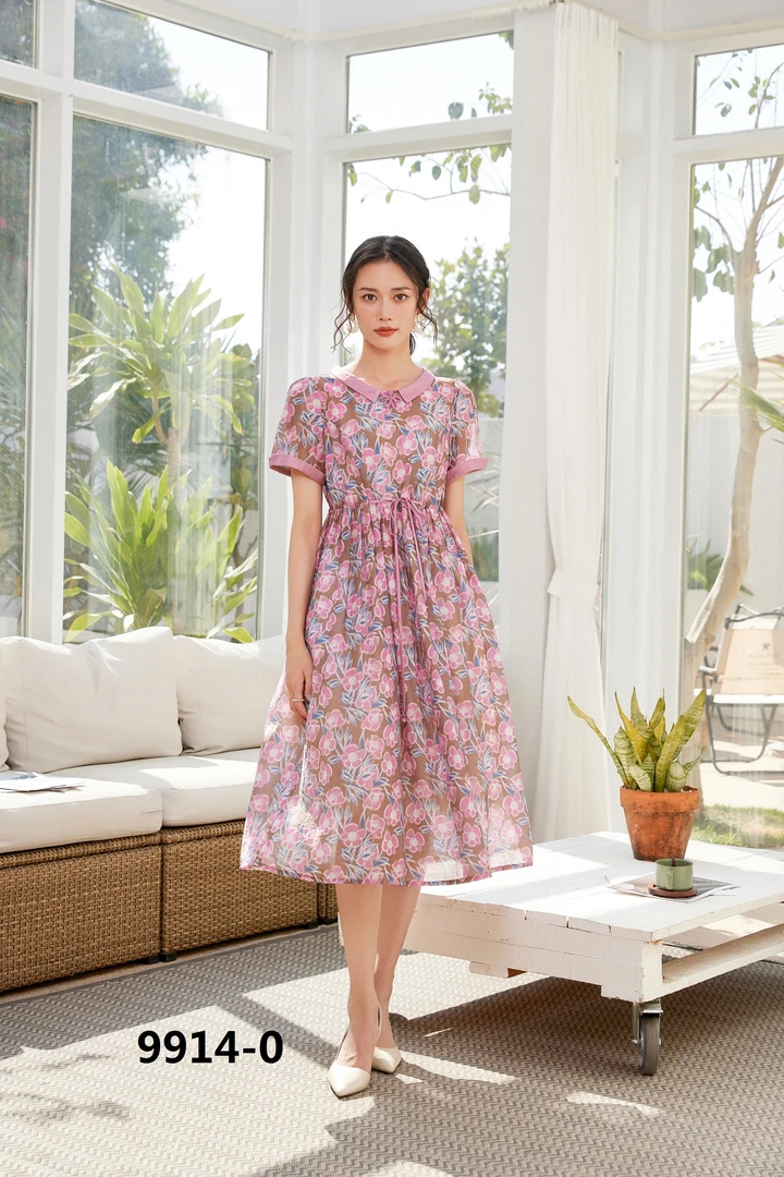 Z9914-0 夏季新款时尚印花宽松遮肉显瘦连衣裙