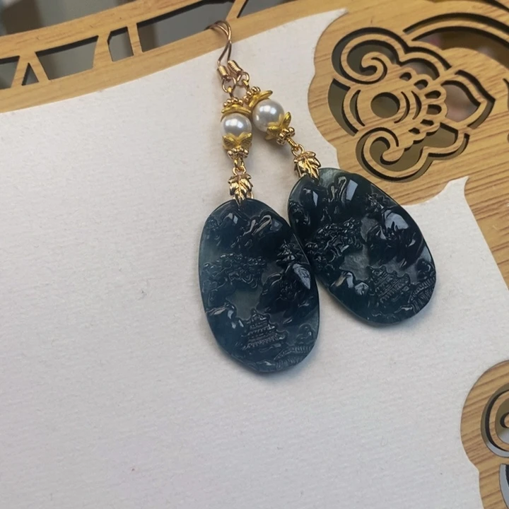 翡翠未镶嵌耳饰天然翡翠