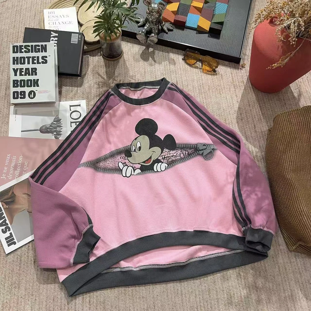 2025冬季新款休闲时尚卡通字母印花加厚卫衣5413