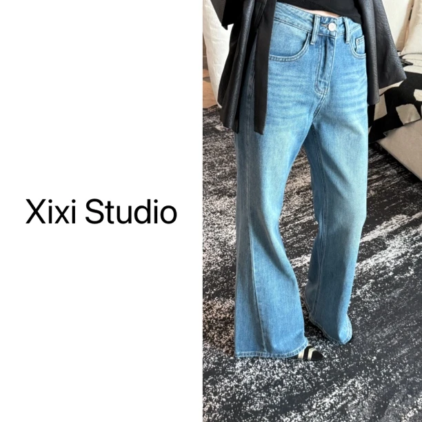 【西西】大长腿宽松牛仔显瘦长裤