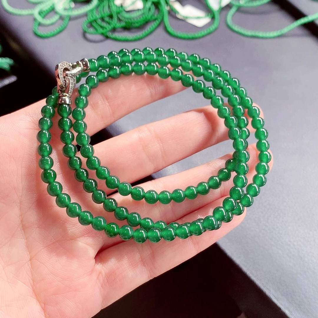 说***)翡翠未镶嵌毛衣链