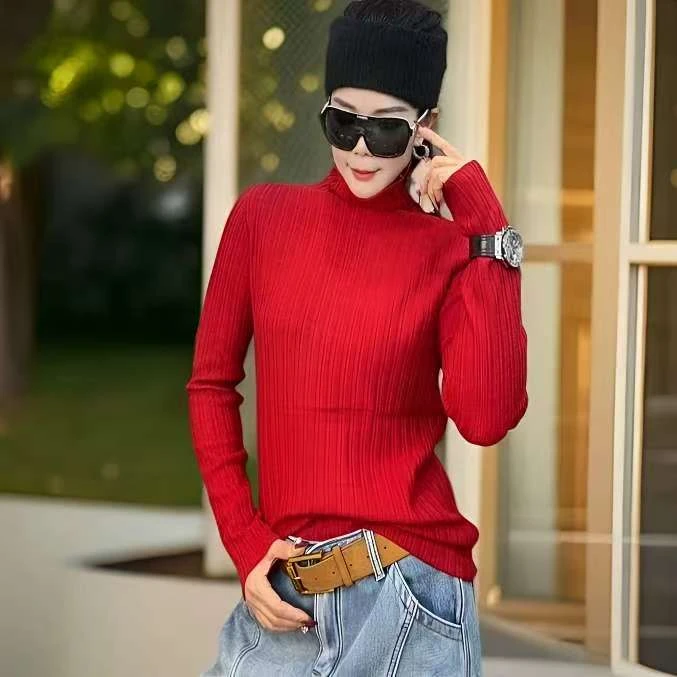 堆堆领百搭保暖羊绒毛衣打底衫