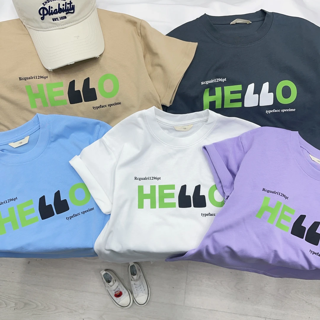 2025夏款T中大童休闲百搭运动韩版潮流双紗透气HE