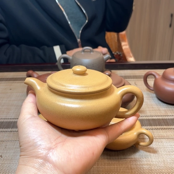 紫砂茶叶盒黄金段紫砂手工制作