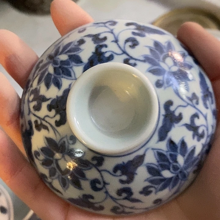 ****人手工手绘青花单杯
