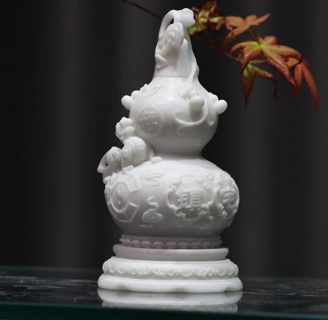 汉白玉莲花保宅葫芦貔貅中式客厅酒柜电视柜装饰品