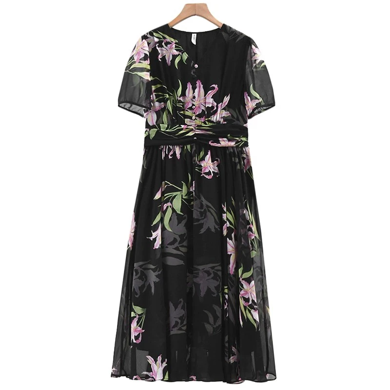 [H949黑色连衣裙女士时尚气约潮拼接裙子春秋色牛ssss