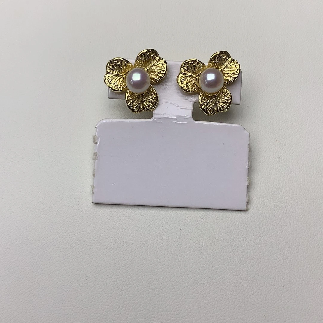 淡水珍珠耳饰银S925镶嵌