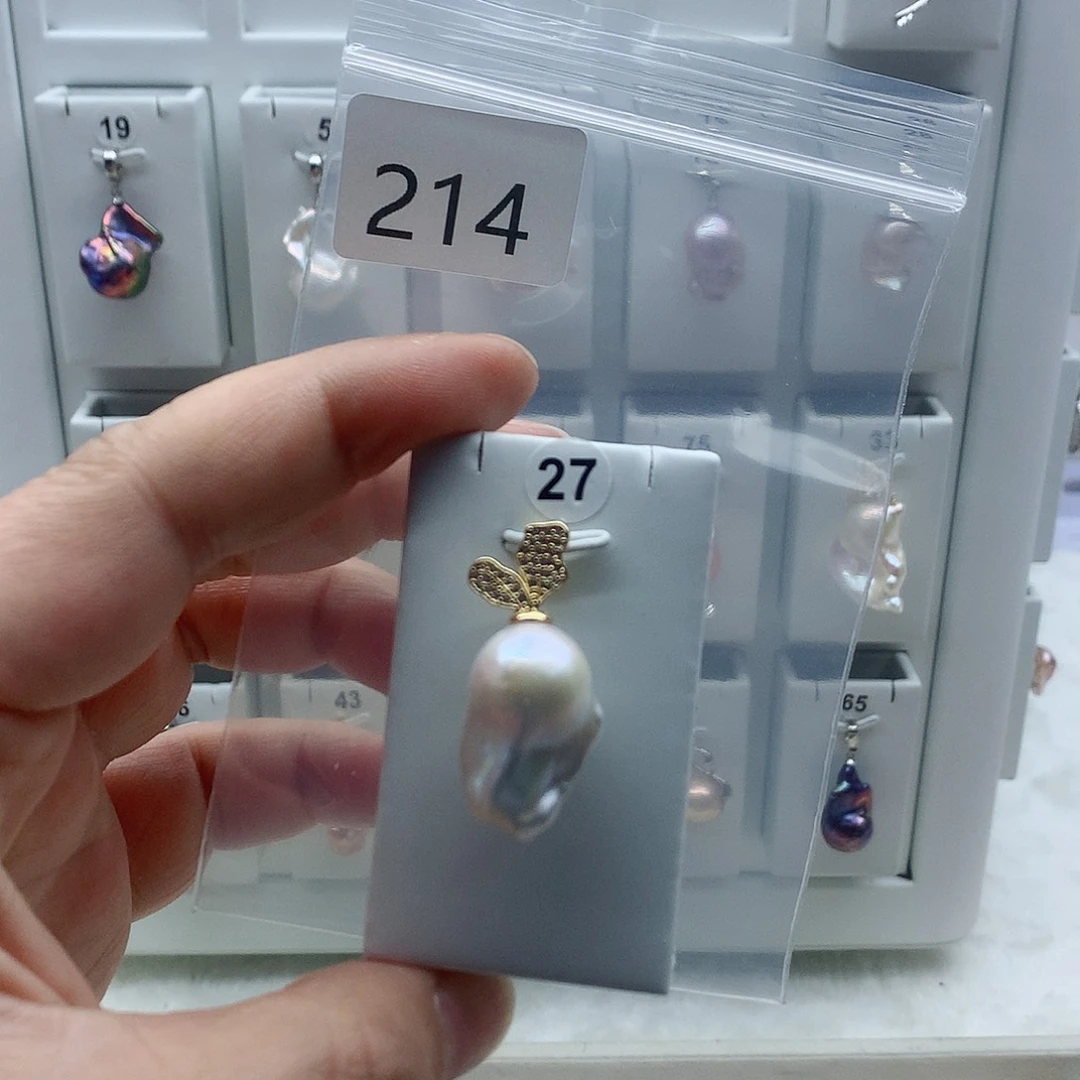合金吊坠(不含链)淡水珍珠