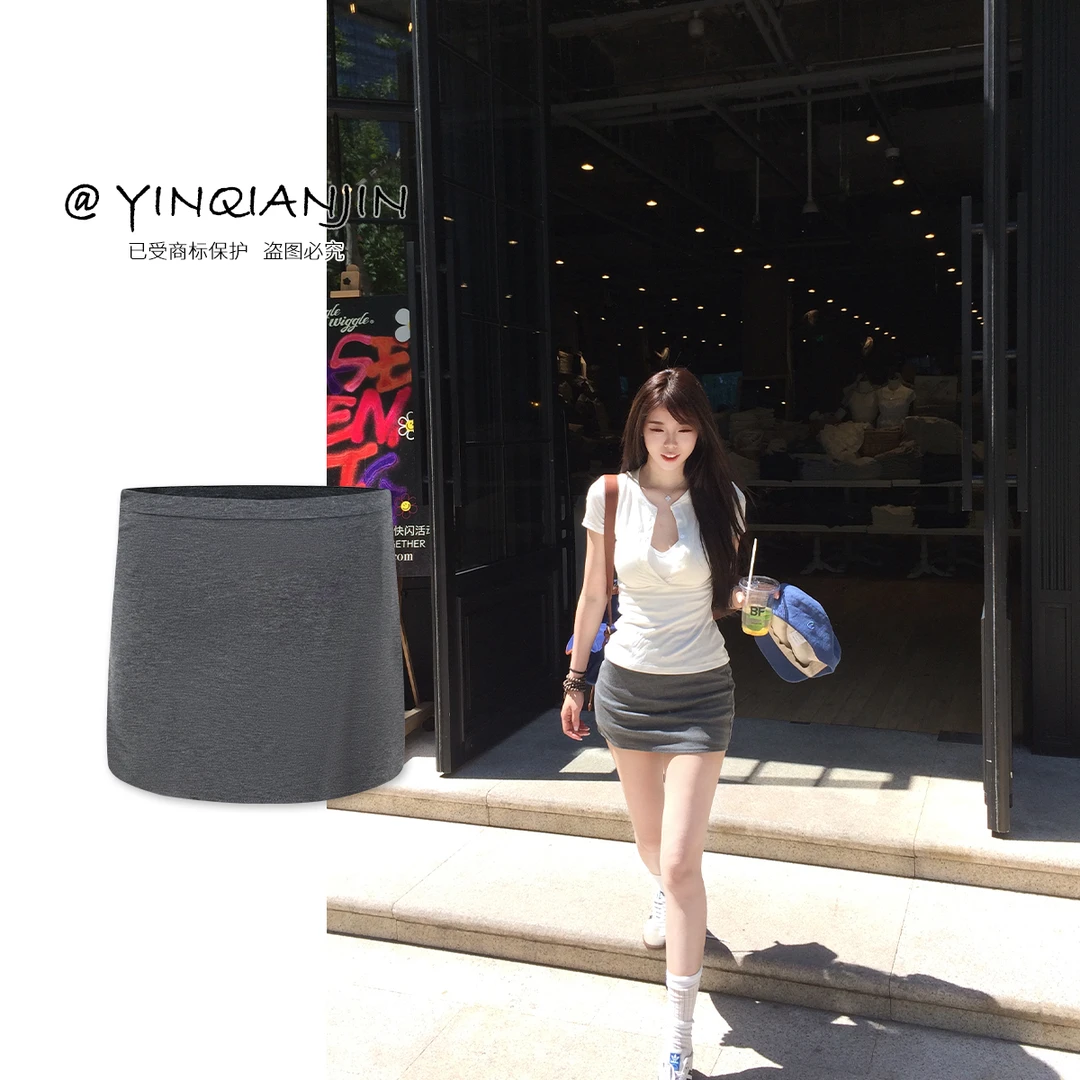 *尹千金*【绝杀腰臀比】灰色辣妹时尚短裤裙S061102
