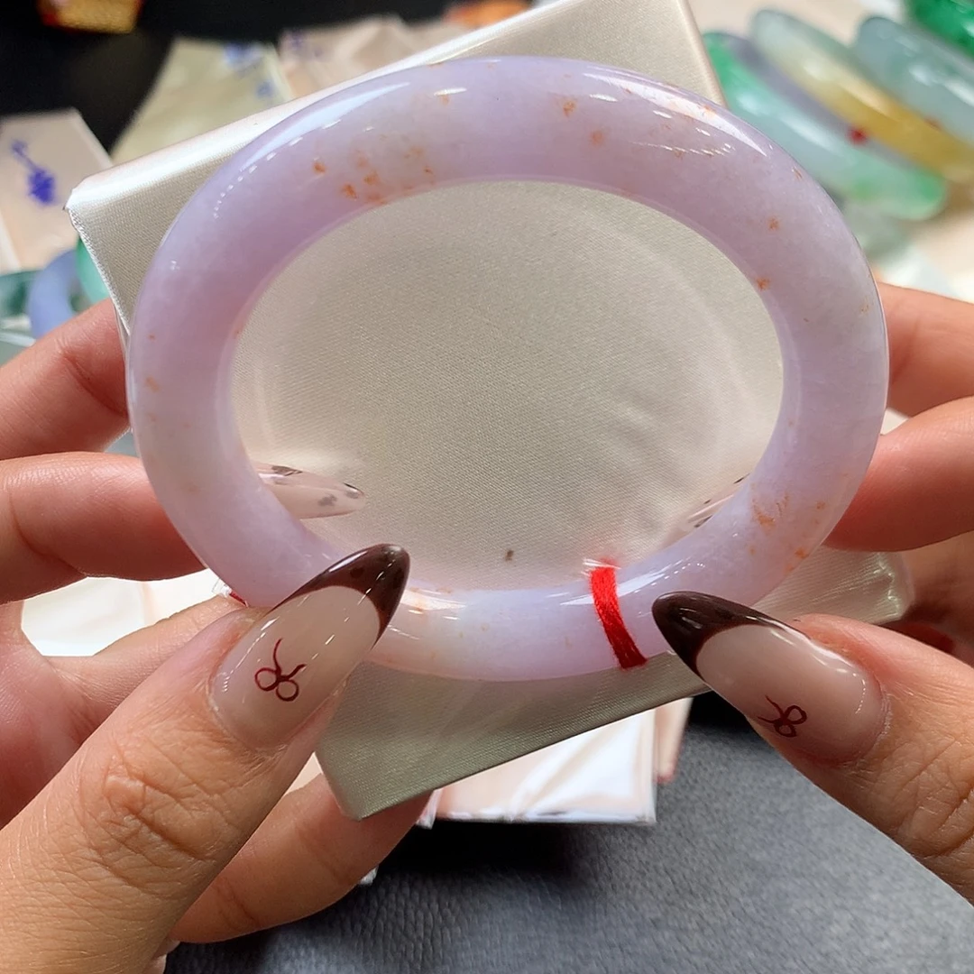 翡翠未镶嵌手镯（圆镯）49号特色冰紫桂花糕