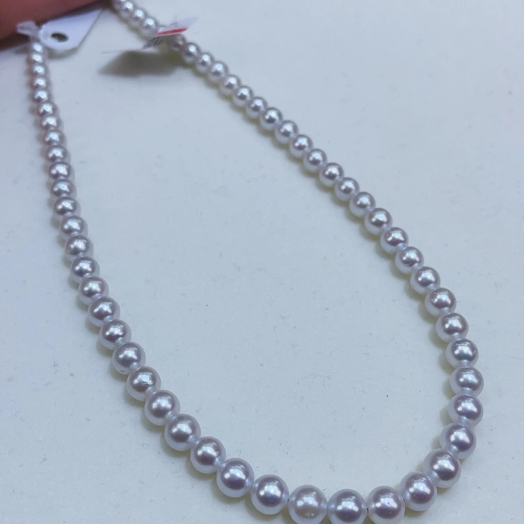 淡水珍珠5,5/6.5爆亮银蓝光极强光银S925镶嵌