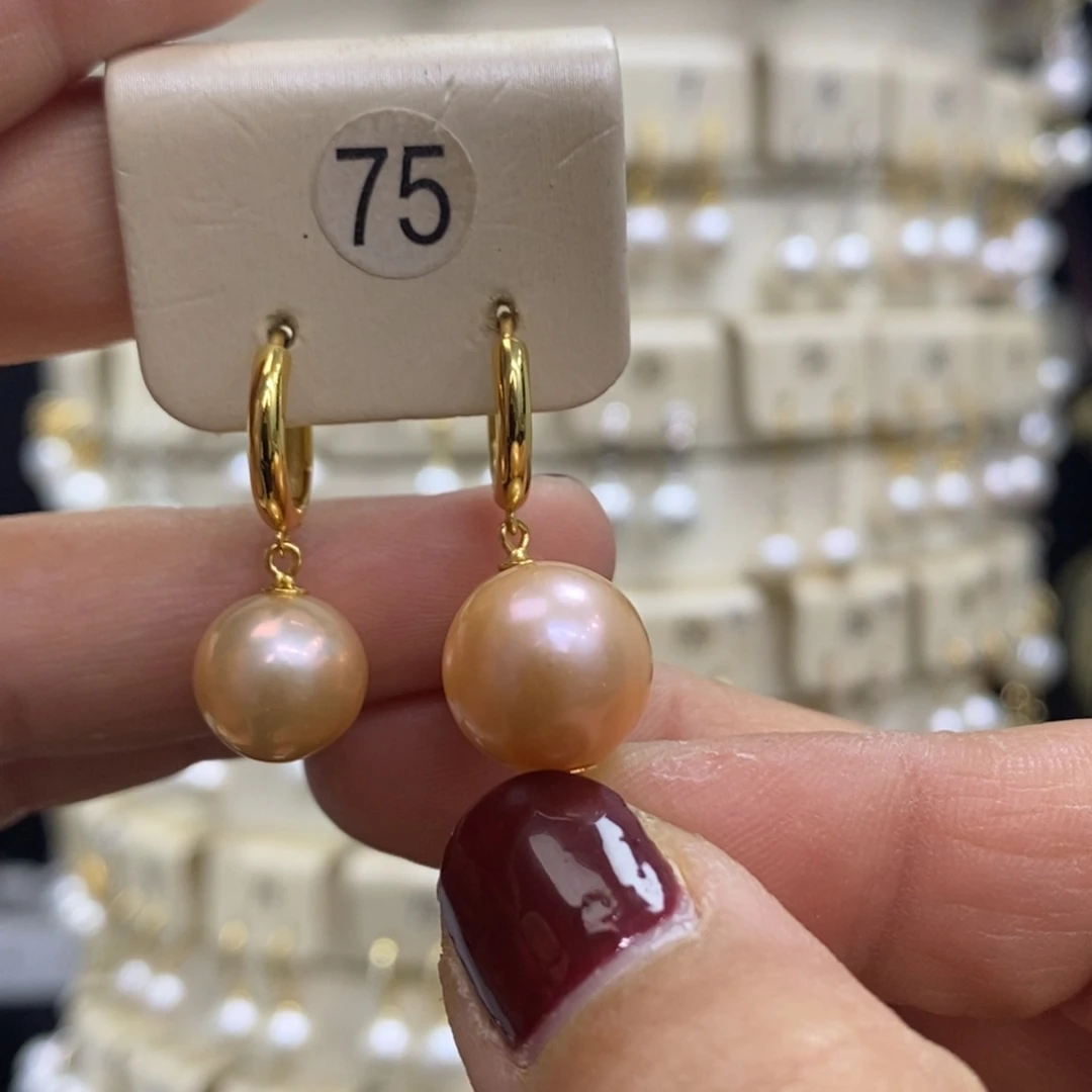 淡水珍珠耳饰银S925镶嵌