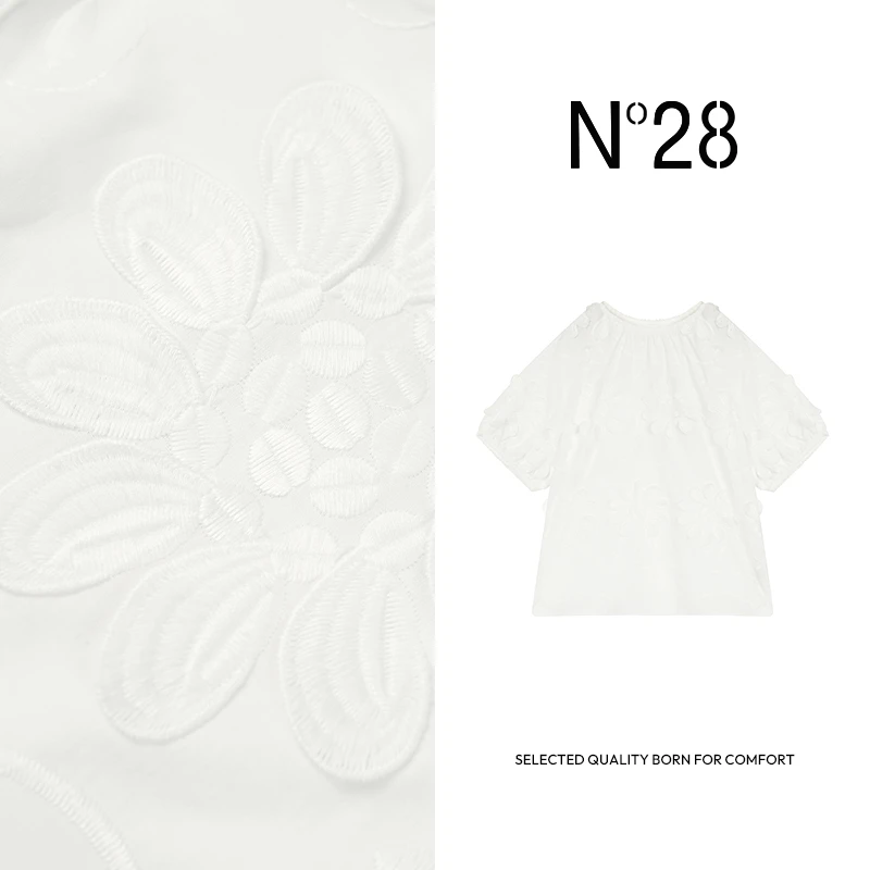 N°28 2025夏季新款时尚百搭设计师女士休闲宽松外穿高品质短衬衫