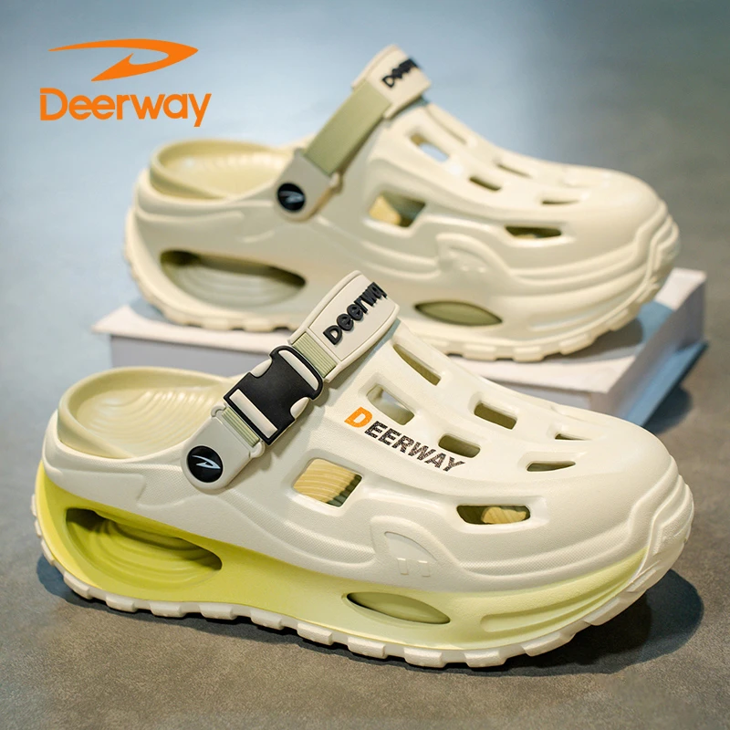 德尔惠【猛将1.0Pro+】系列气垫拖鞋男秋季户外防滑缓震厚底洞洞鞋