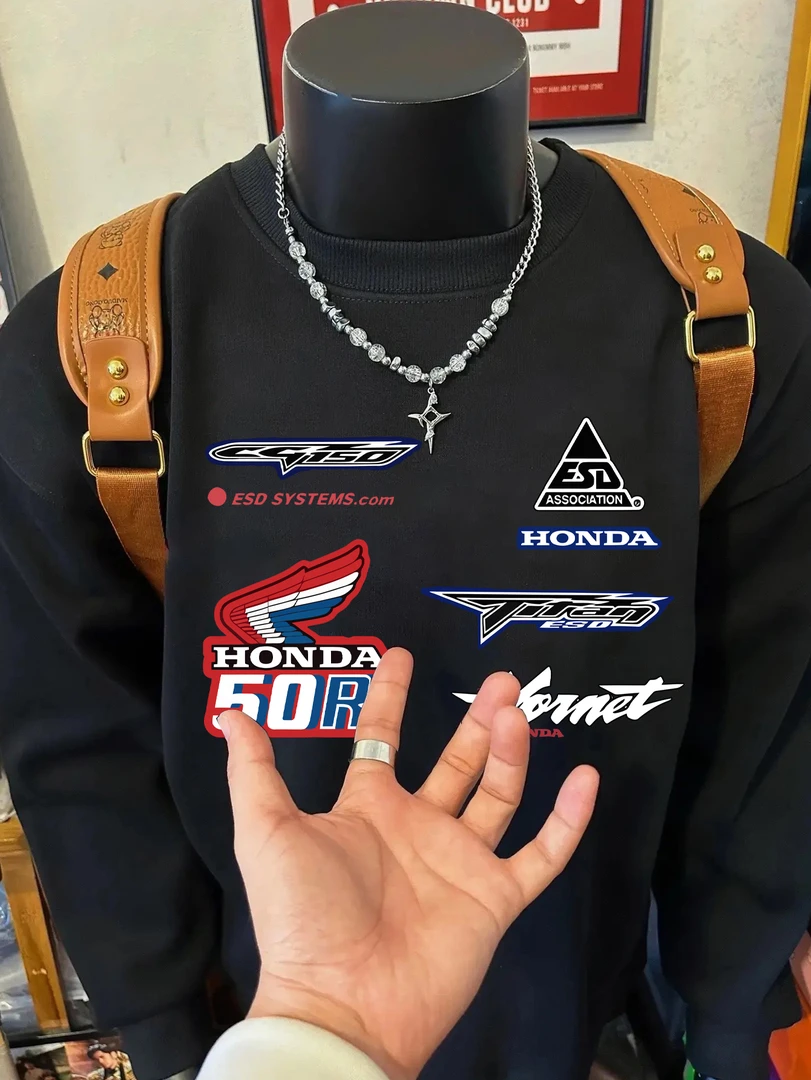 美式潮牌重磅卫衣机车风男女情侣宽松休闲长袖高街加绒加厚上衣