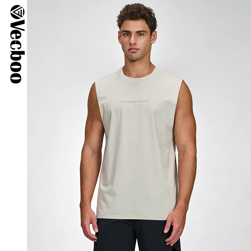 Vecboo男士运动背心健身衣夏季新款宽松美式速干T恤训练跑步服男