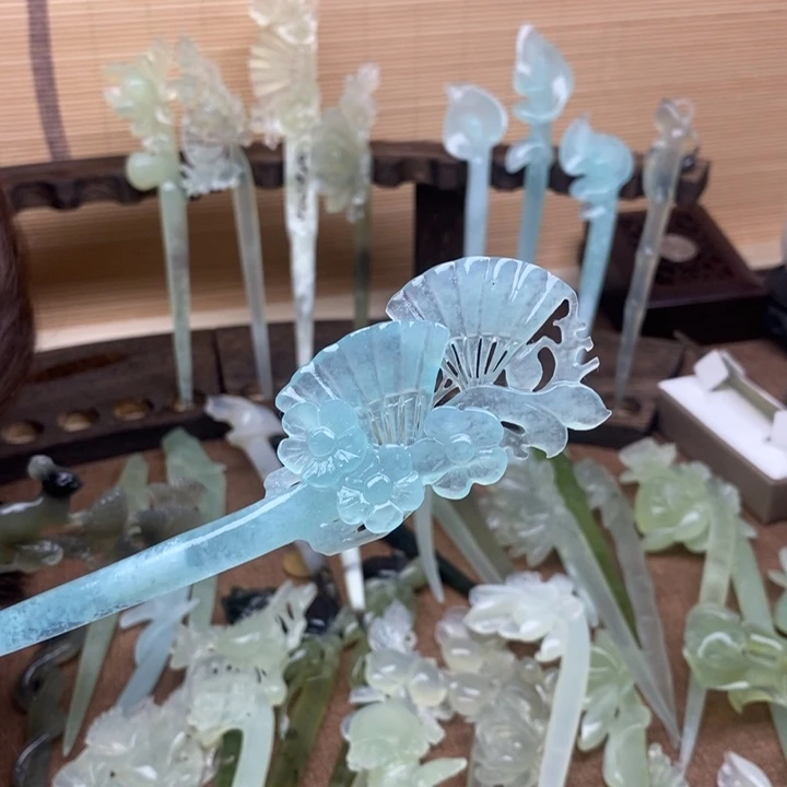 蛇纹石玉未镶嵌发簪