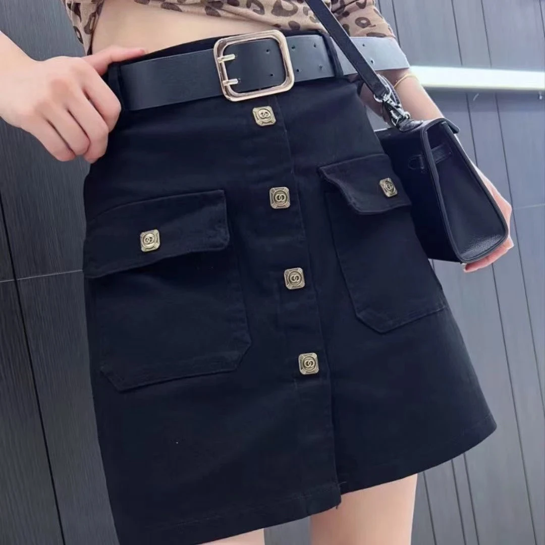 123大码胖mm裙子显瘦高腰短裙小个子纯欲风时尚洋气半身裙