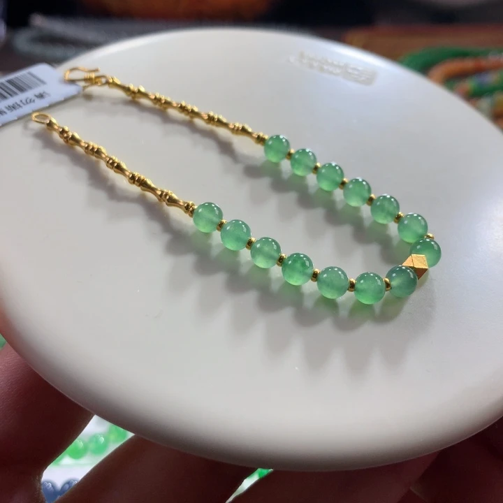 翡翠未镶嵌手链翡翠高冰波冰翠绿卡5.+