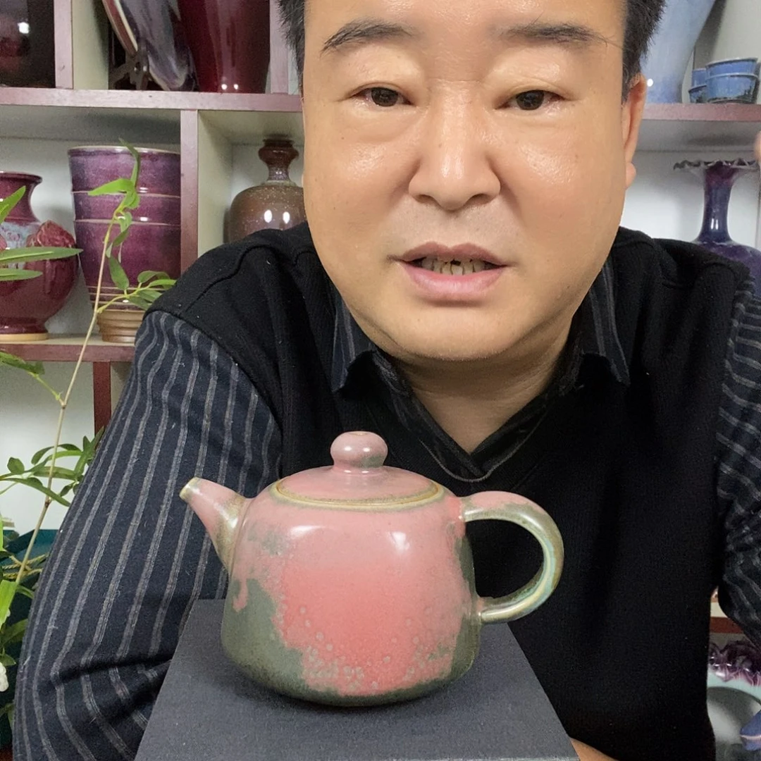 壶钧瓷茶壶省工亲工高温窑变碳化炉钧