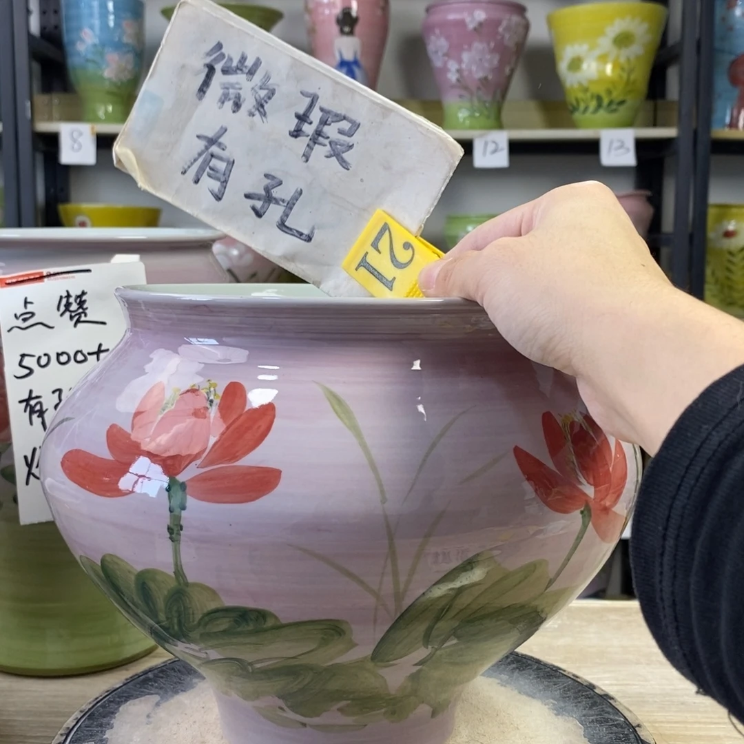 景德镇手工手绘陶瓷花盆